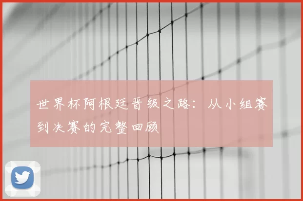 世界杯阿根廷晋级之路：从小组赛到决赛的完整回顾